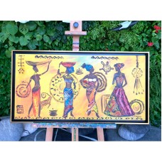 African women, original oil painting on canvas 40 * 80 cm